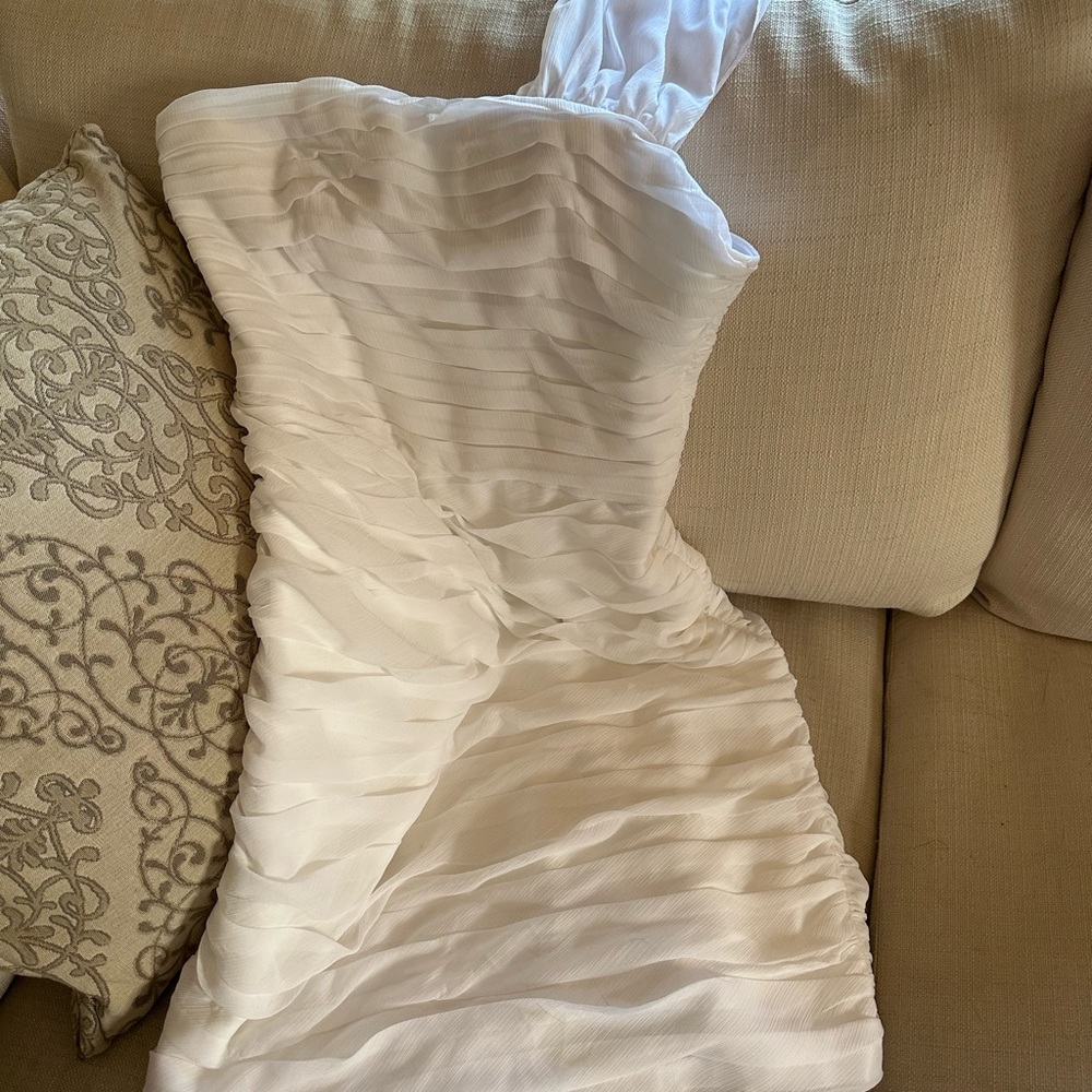 One shoulder, white cocktail dress. Never worn.